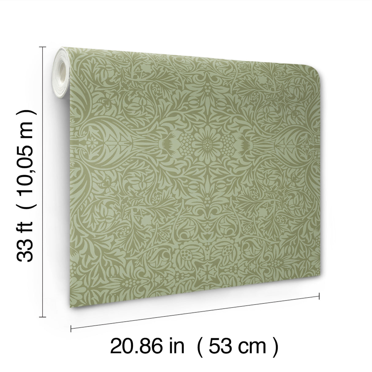 Ceiling Green Intricate Floral Wallpaper by A-Street Prints Wallpaper- Brewster Home Fashions 4171-82071