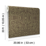 Ceiling Brown by A-Street Prints Intricate Floral Wallpaper- Brewster Home Fashions 4171-82072