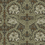 African Marigold Black Floral Wallpaper by A-Street Prints room and detail