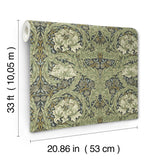 African Marigold Sea Green by A-Street Prints Floral Wallpaper- Brewster Home Fashions 4171-82075