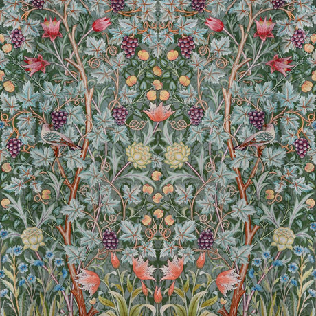 Vine Embroidery Sea Green Wall Mural by A-Street Prints