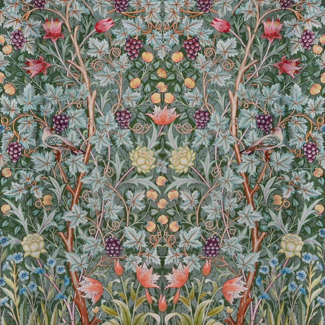 Vine Embroidery Sea Green Wall Mural by A-Street Prints