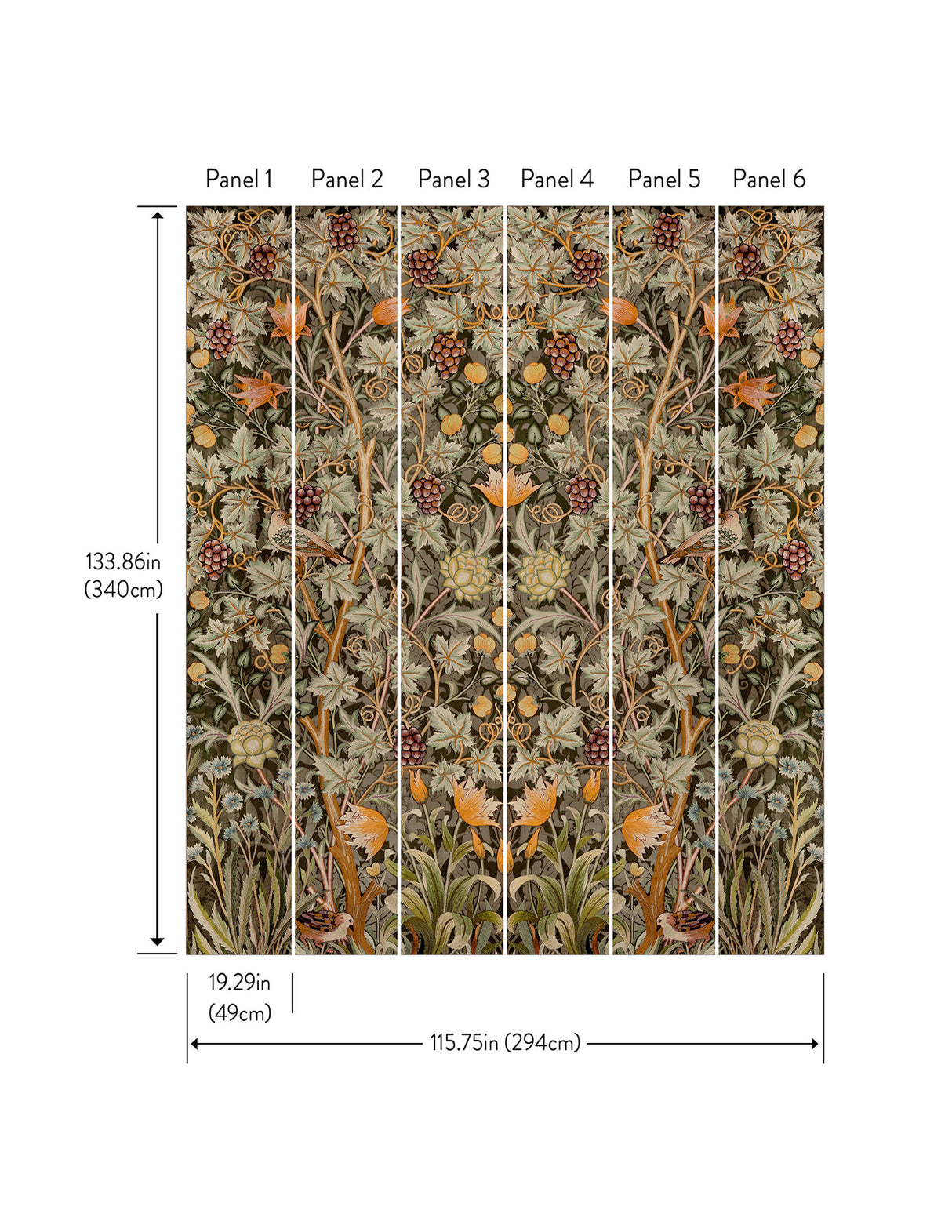 Vine Embroidery Green by A-Street Prints Wall Mural – Brewster Home Fashions 4171-HT84004