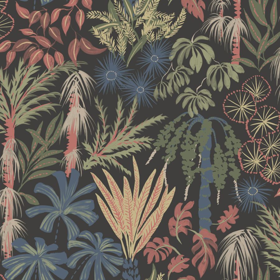Everglades Black Botanical Wallpaper – A-Street Prints 4172-27483