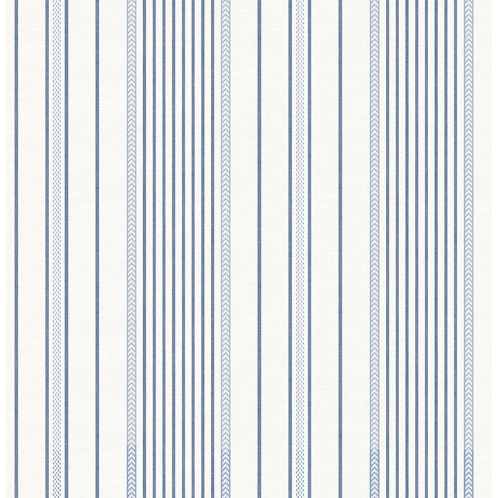 Navarres Stripe Blue Faux Linen Wallpaper by A-Street Prints, 4172-27484