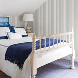 Navarres Stripe Charcoal by A-Street Prints Faux Linen Wallpaper- A-Street Prints 4172-27486