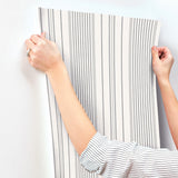 Navarres Stripe Charcoal by A-Street Prints Faux Linen Wallpaper- A-Street Prints 4172-27486