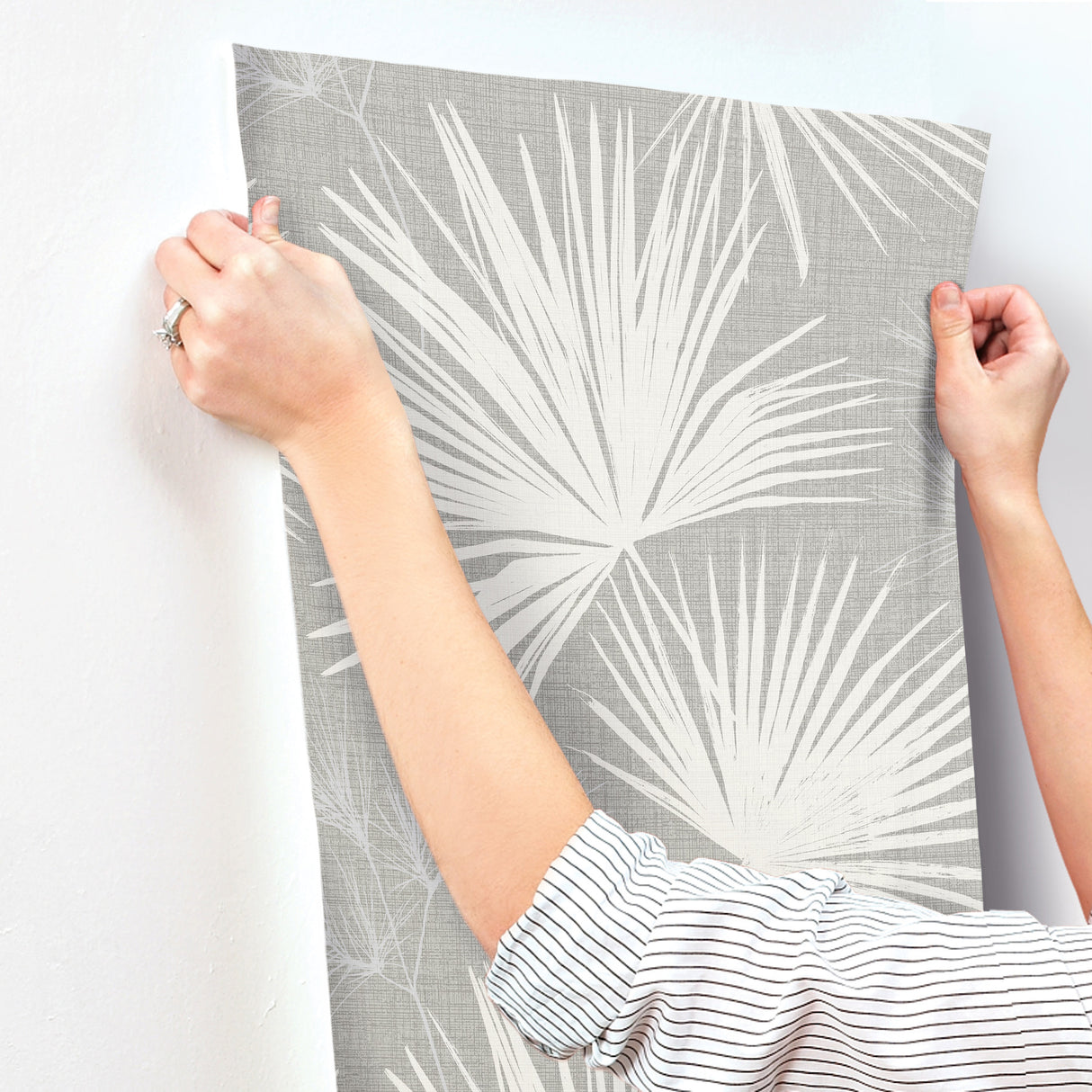Hatteras Grey by A-Street Prints Palms Wallpaper- A-Street Prints 4172-27488