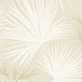 Hatteras Champagne Palms wallpaper sample in neutral champagne tones with fan palm motif