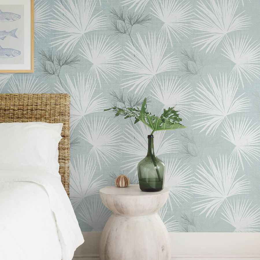 Hatteras Sky Blue by A-Street Prints Palms Wallpaper – Brewster Home Fashions 4172-27491