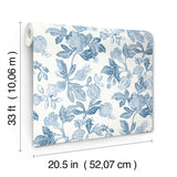 Beach Rose Blue by A-Street Prints Floral Fruits Wallpaper- A-Street Prints 4172-27492
