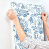 Beach Rose Blue by A-Street Prints Floral Fruits Wallpaper- A-Street Prints 4172-27492