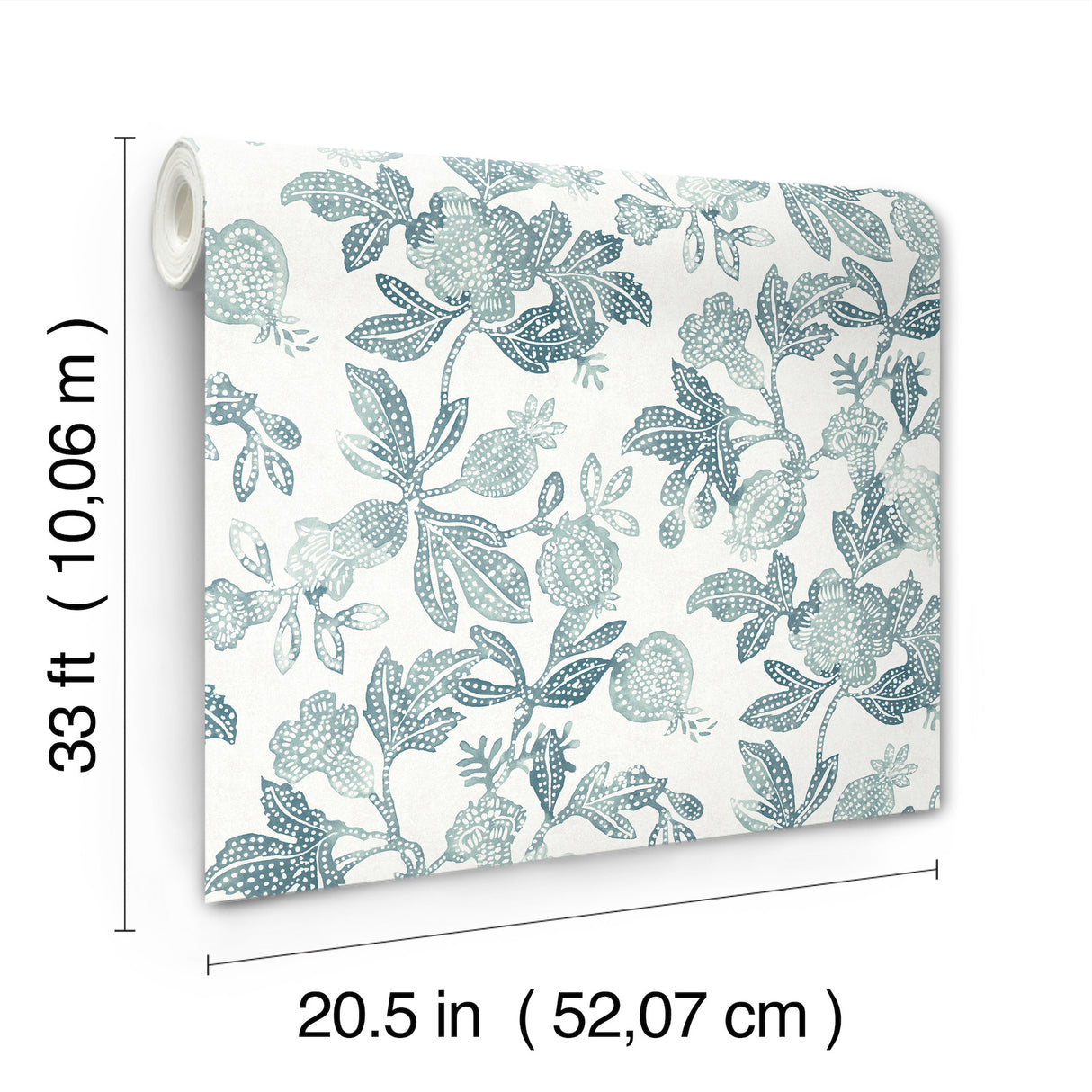 Beach Rose Teal by A-Street Prints Floral Fruits Wallpaper- A-Street Prints 4172-27494