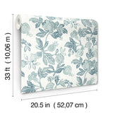 Beach Rose Teal by A-Street Prints Floral Fruits Wallpaper- A-Street Prints 4172-27494
