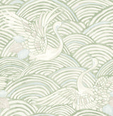 Egret Sage Tidal Dance Wallpaper by A-Street Prints