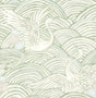 Egret Sage Tidal Dance Wallpaper by A-Street Prints