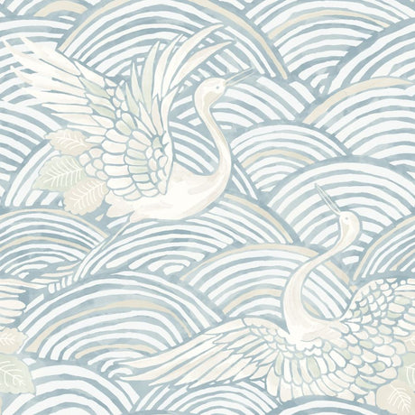 Egret Sky Blue Tidal Dance Wallpaper by A-Street Prints