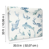 Koi Blue Fish by A-Street Prints Fish Wallpaper – A-Street Prints 4172-27500