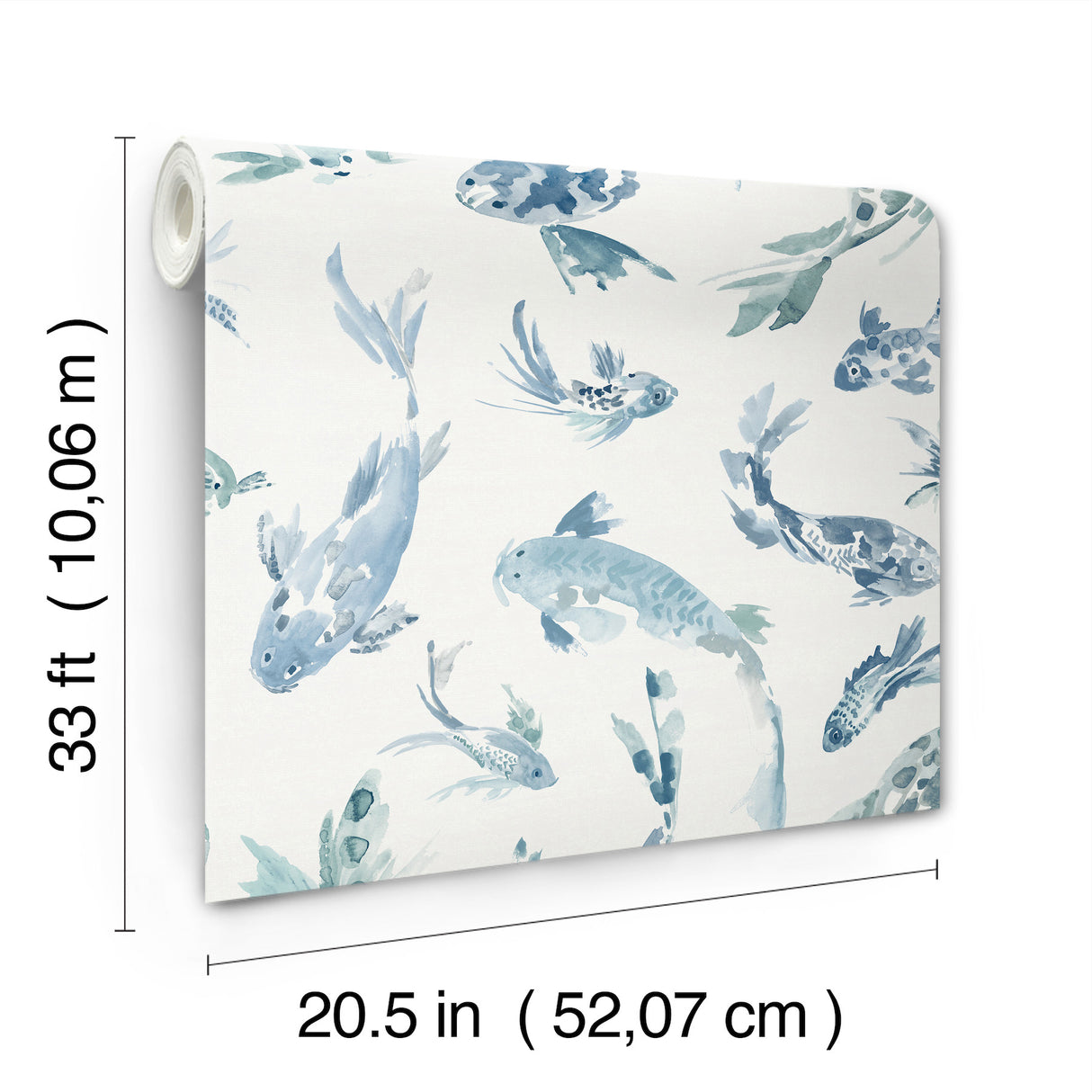 Koi Blue Fish by A-Street Prints Fish Wallpaper – A-Street Prints 4172-27500
