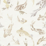 Koi Metallic Fish wallpaper in warm metallic neutrals by A‑Street Prints
