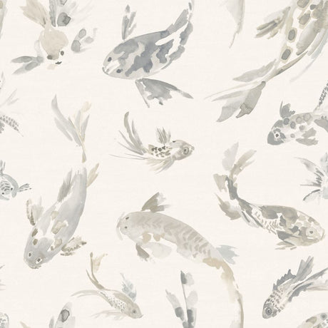 Koi Stone Fish Wallpaper in grey by A-Street Prints