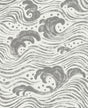 Swell Charcoal Ocean Wave Wallpaper roll and pattern