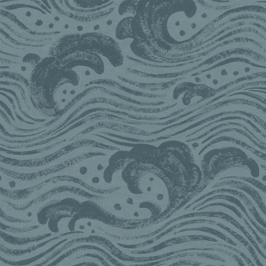 Swell Teal Ocean Wave Wallpaper pattern in teal by A-Street Prints