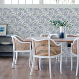 Star Flower Blue by A-Street Prints Floral Trail Wallpaper- Brewster 4172-27512