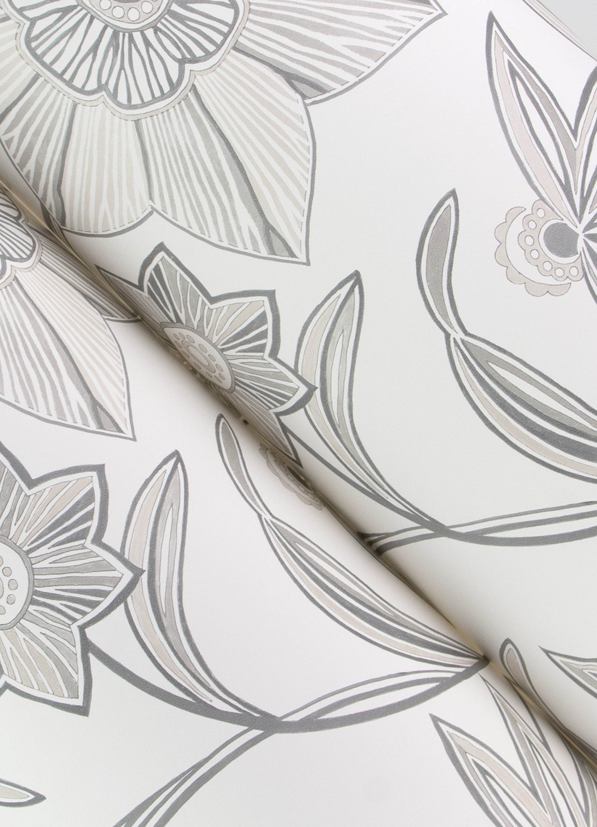 Star Flower Charcoal by A-Street Prints Floral Trail Wallpaper- A-Street Prints 4172-27514