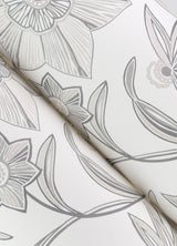 Star Flower Charcoal by A-Street Prints Floral Trail Wallpaper- A-Street Prints 4172-27514