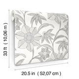 Star Flower Charcoal by A-Street Prints Floral Trail Wallpaper- A-Street Prints 4172-27514