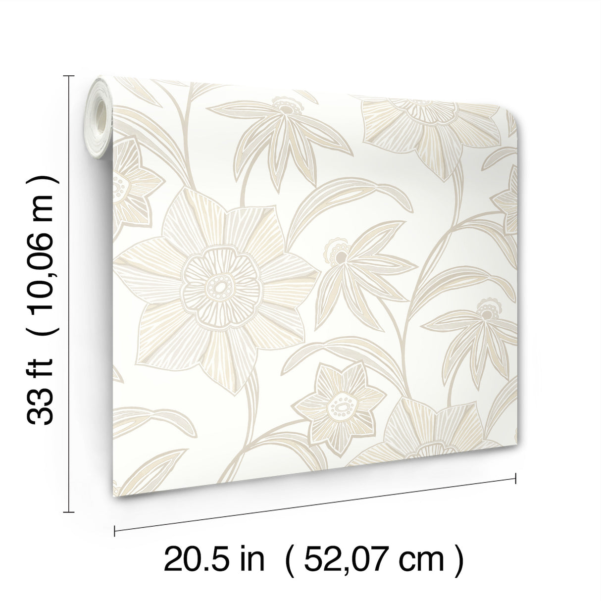 Star Flower Beige by A-Street Prints Floral Trail Wallpaper – A-Street Prints 4172-27515
