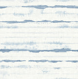 A-Street Prints Destin Blue Stripe Wallpaper roll and pattern