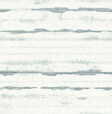 A‑Street Prints Destin Teal Stripe Wallpaper in teal with shibori-style stripes