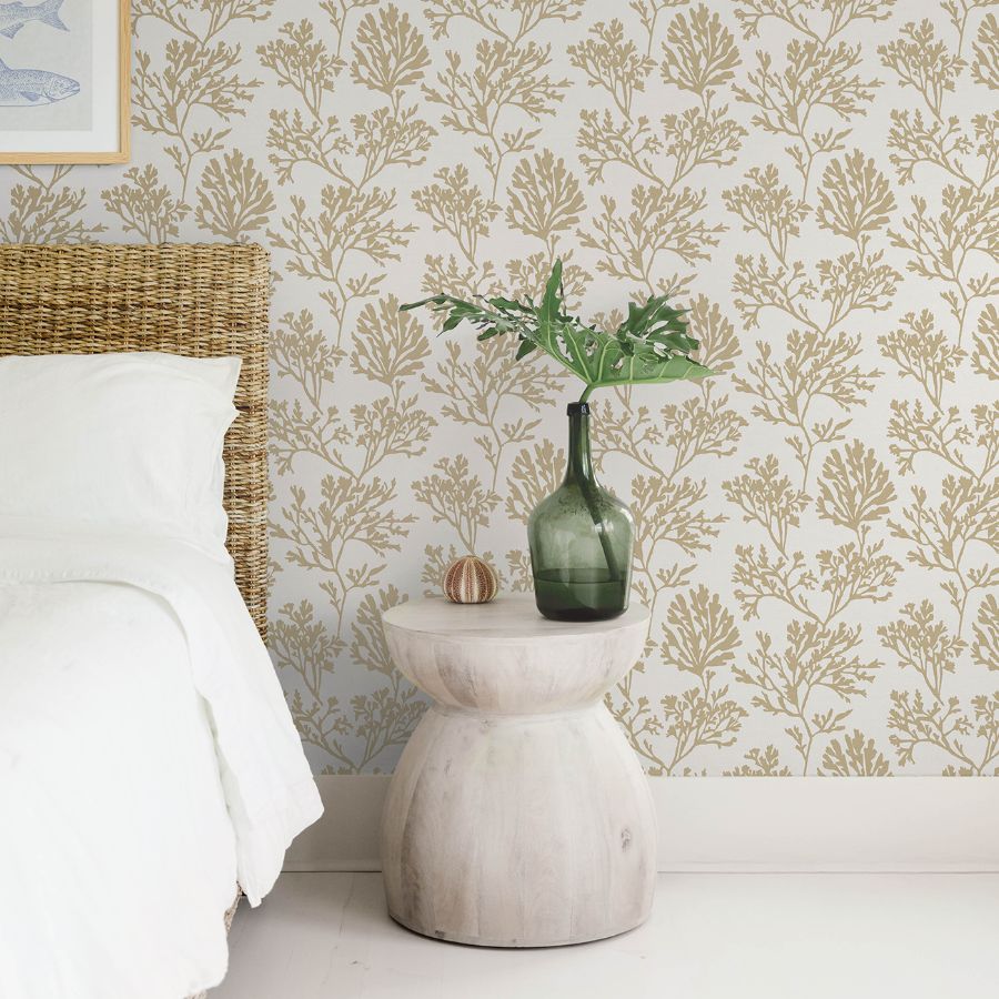 Tortuga Gold by A-Street Prints Coral Weave Grasscloth Wallpaper – A-Street Prints 4172-82002
