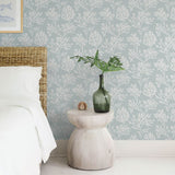 Tortuga Sky Blue by A-Street Prints Coral Weave Wallpaper – A-Street Prints 4172-82003