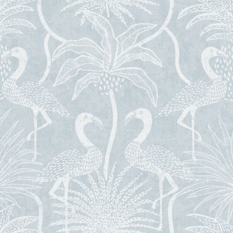 Biscayne Sky Blue Flamingo Beach Wallpaper by A-Street Prints
