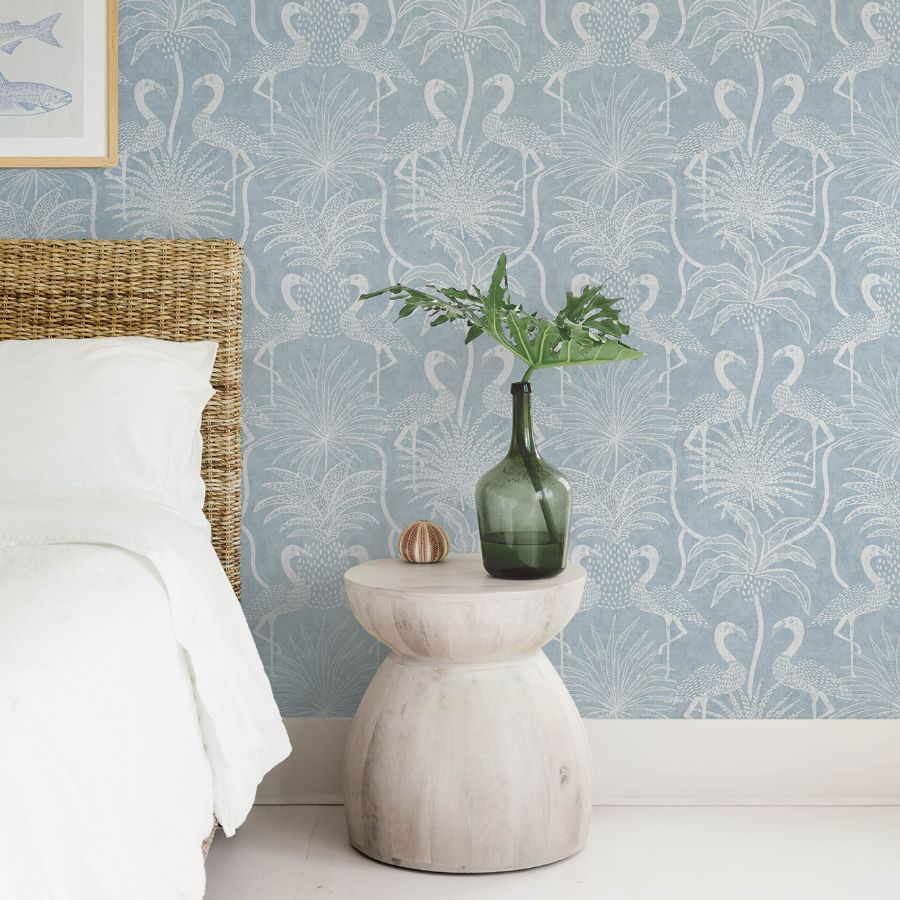 Biscayne Sky Blue by A-Street Prints Flamingo Beach Wallpaper – A-Street Prints 4172-82005