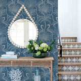 Biscayne Navy by A-Street Prints Flamingo Beach Wallpaper – A-Street Prints 4172-82006