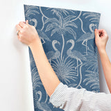 Biscayne Navy by A-Street Prints Flamingo Beach Wallpaper – A-Street Prints 4172-82006