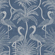 Biscayne Navy Flamingo Beach Wallpaper by A-Street Prints, pattern 4172-82006