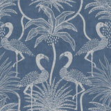 Biscayne Navy Flamingo Beach Wallpaper by A-Street Prints, pattern 4172-82006