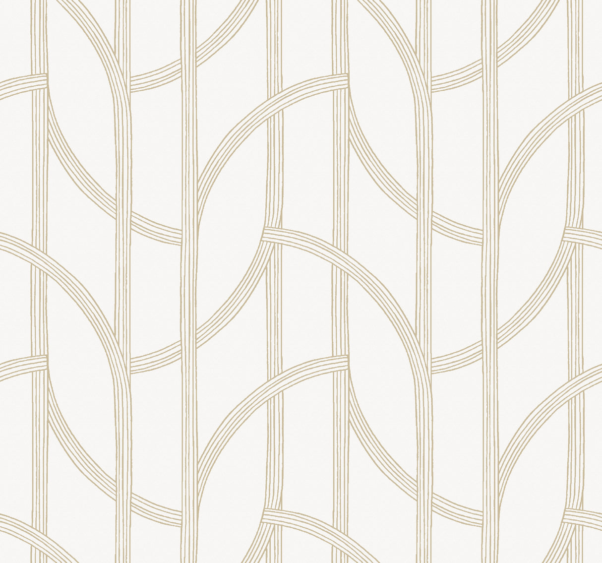 Salvo Gold Curved Contours Wallpaper by A-Street Prints