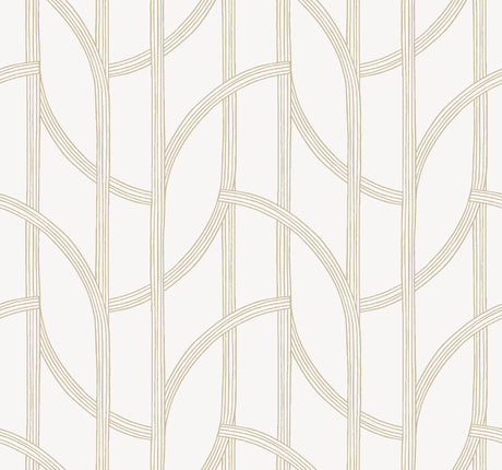 Salvo Gold Curved Contours Wallpaper by A-Street Prints