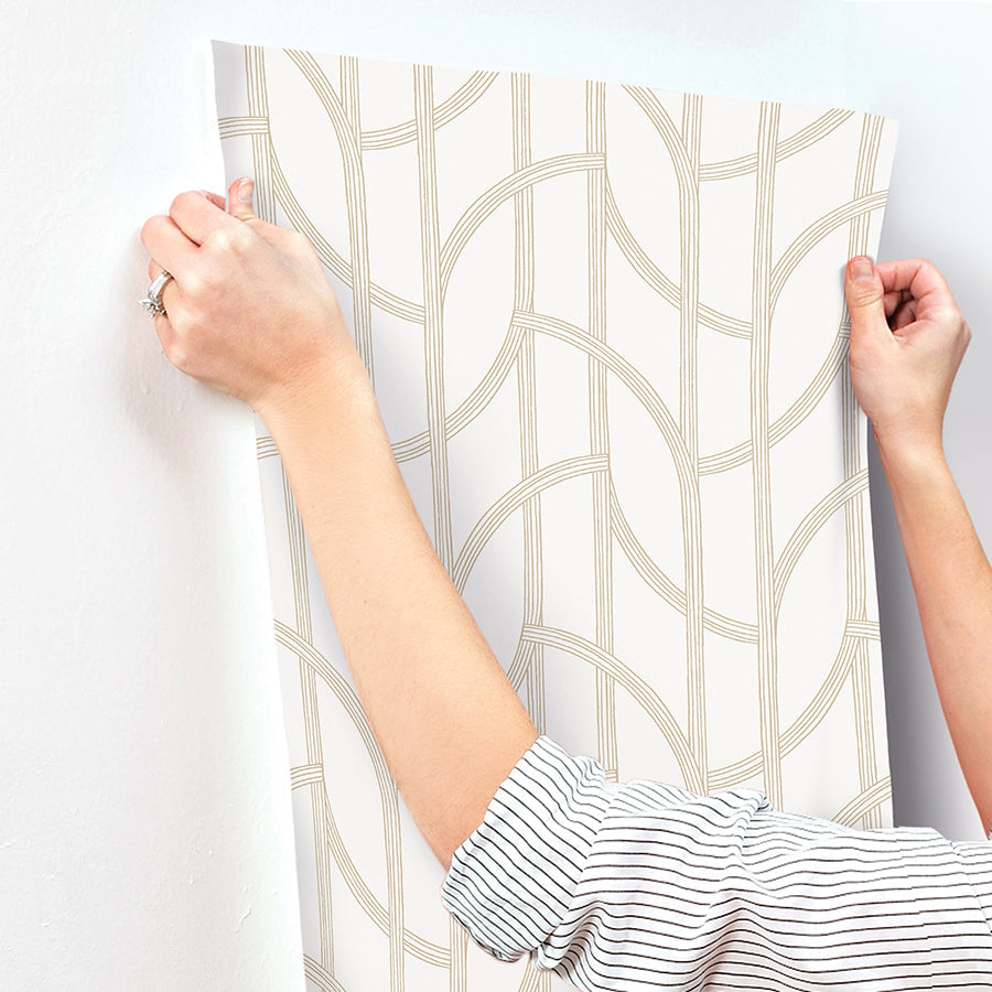 Salvo Gold by A-Street Prints Curved Contours Wallpaper – A-Street Prints 4172-82008