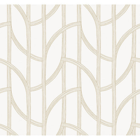 Salvo Gold Curved Contours Wallpaper by A-Street Prints