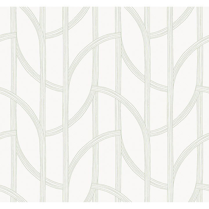 Salvo Light Green Curved Contours Wallpaper by A-Street Prints, 27 in x 27 ft roll