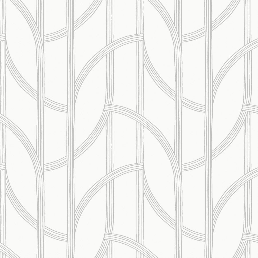 Salvo Silver Curved Contours Wallpaper by A-Street Prints