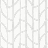 Salvo Silver Curved Contours Wallpaper by A-Street Prints