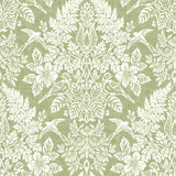 Finch Light Green Woodland Damask Wallpaper by A-Street Prints, SKU 4173-27620